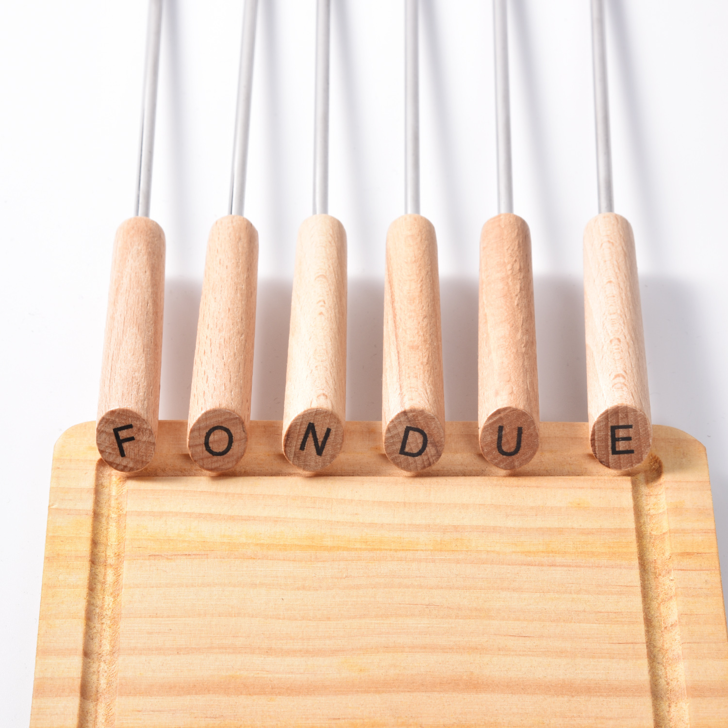 6PCS Fondue Forks with Wooden Handle