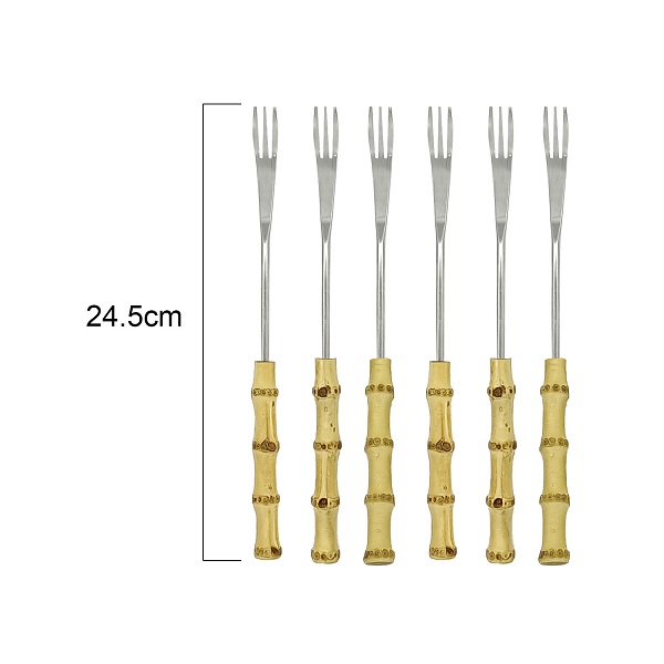 Fondue fork with bamboo handle