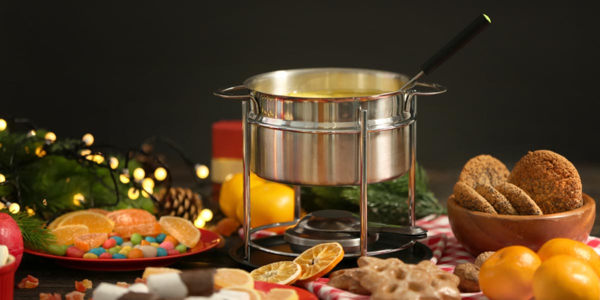 Stainless steel cheese fondue