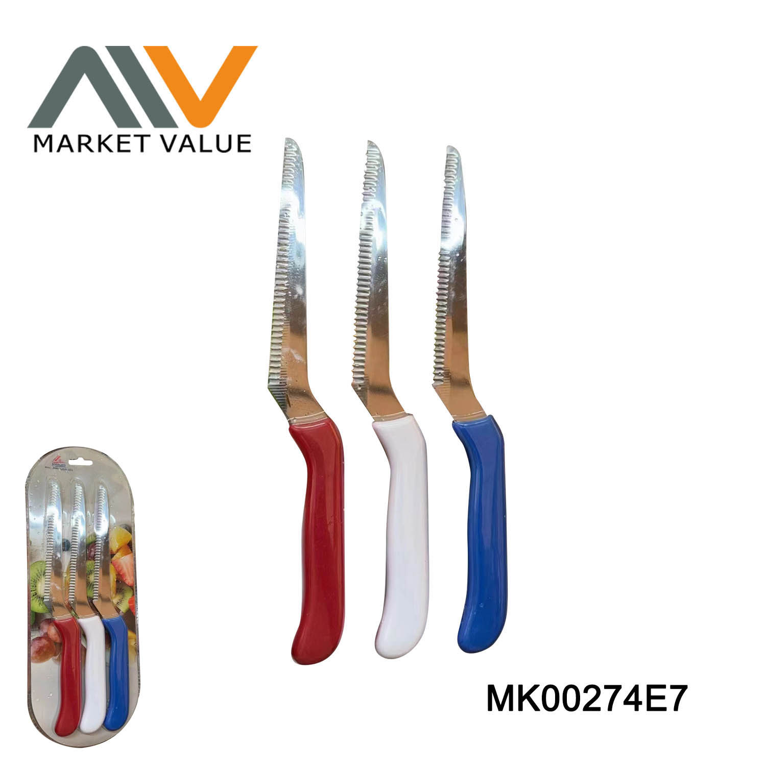 3PCS S.S Steak Knife With PP Handle D/B