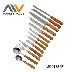 13 pcs Knife Set With Wooden Handle In Color Box