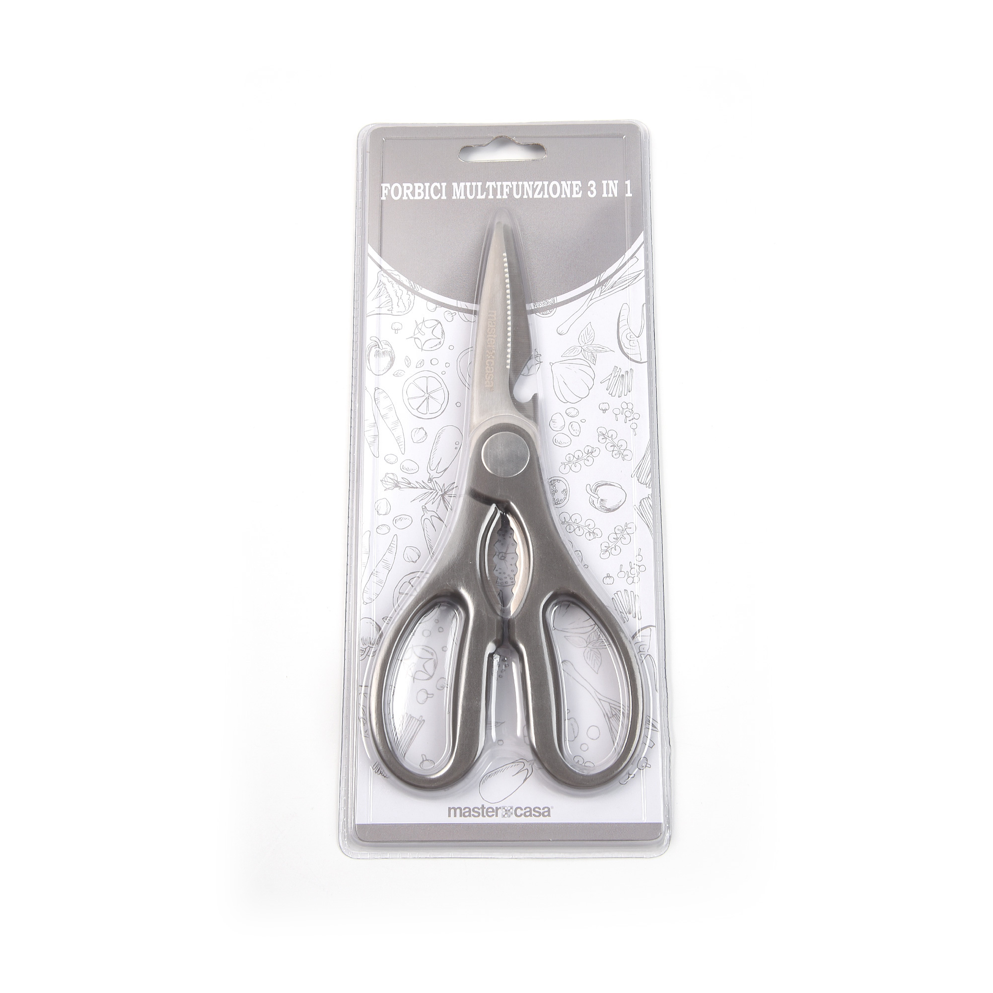 8in MULTIFUNCTIONAL KITCHEN SCISSORS with PP Handle