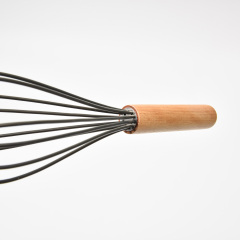 Wooden Handle Silicone Utensils Set With Plastic Holder