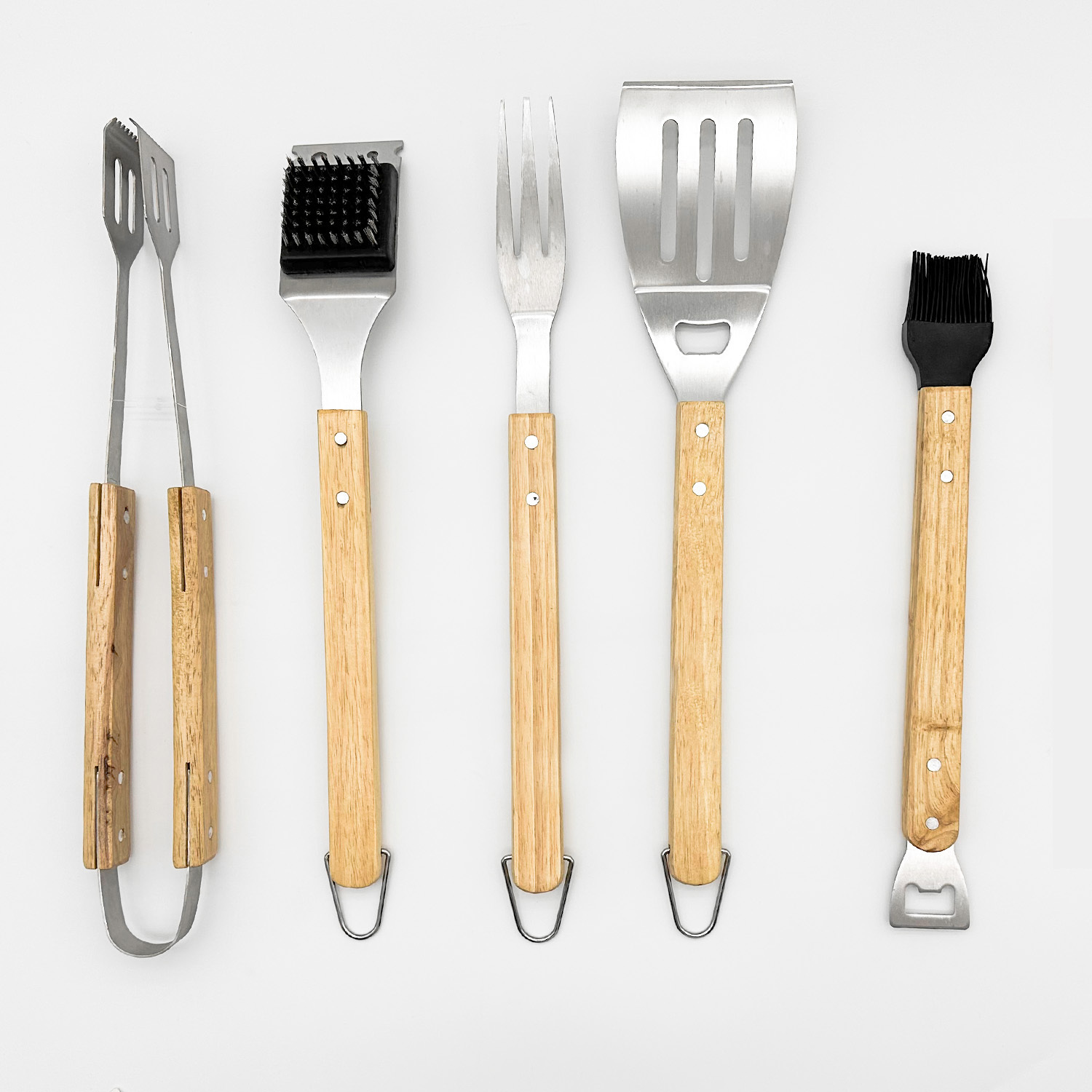 22PC STAINLESS STEEL BBQ TOOLS with WOOD Handle