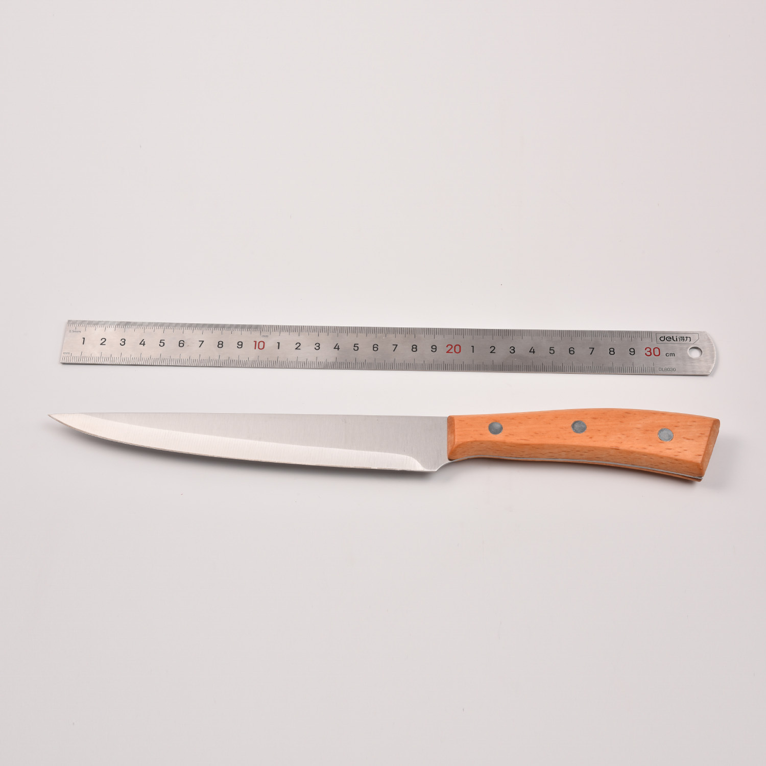 SS 8in carving knife with wooden Handle