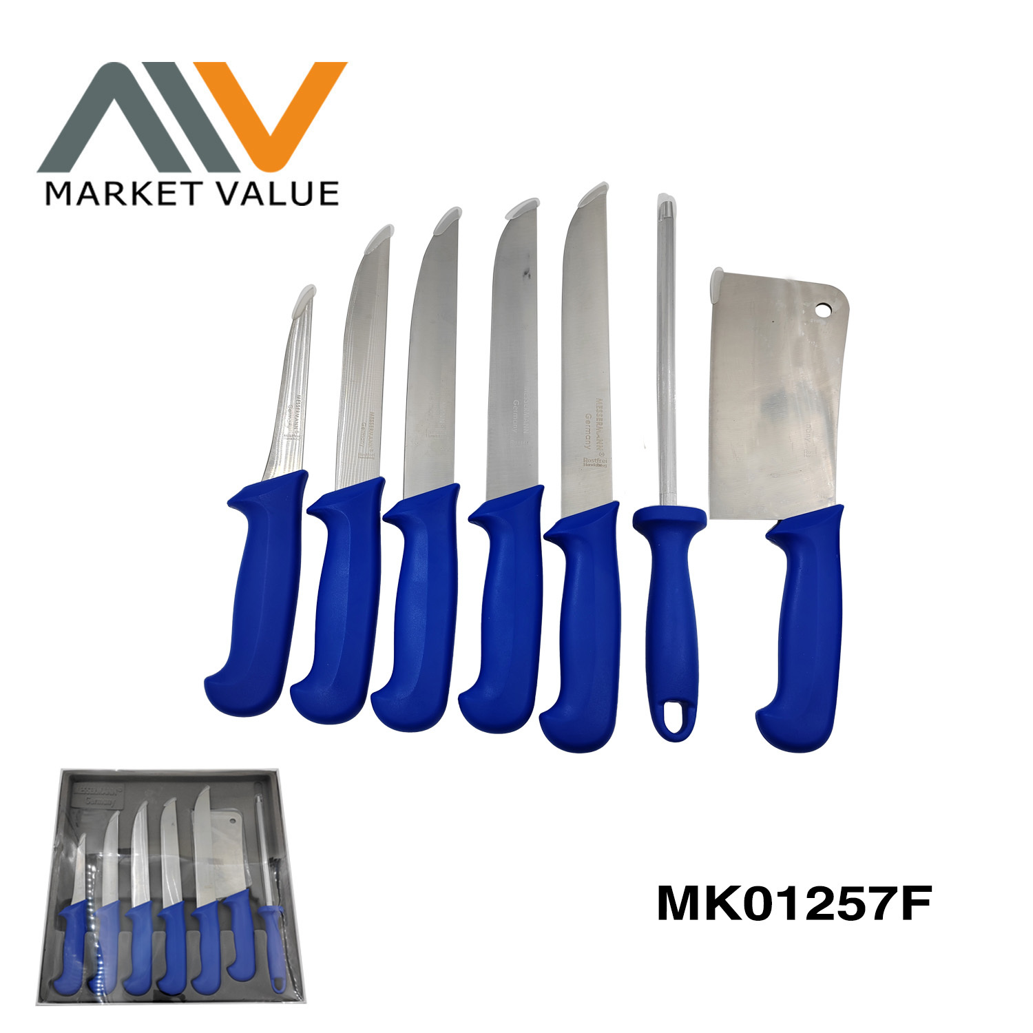 SS Kitchen Knife Set IN Tray Colour Box