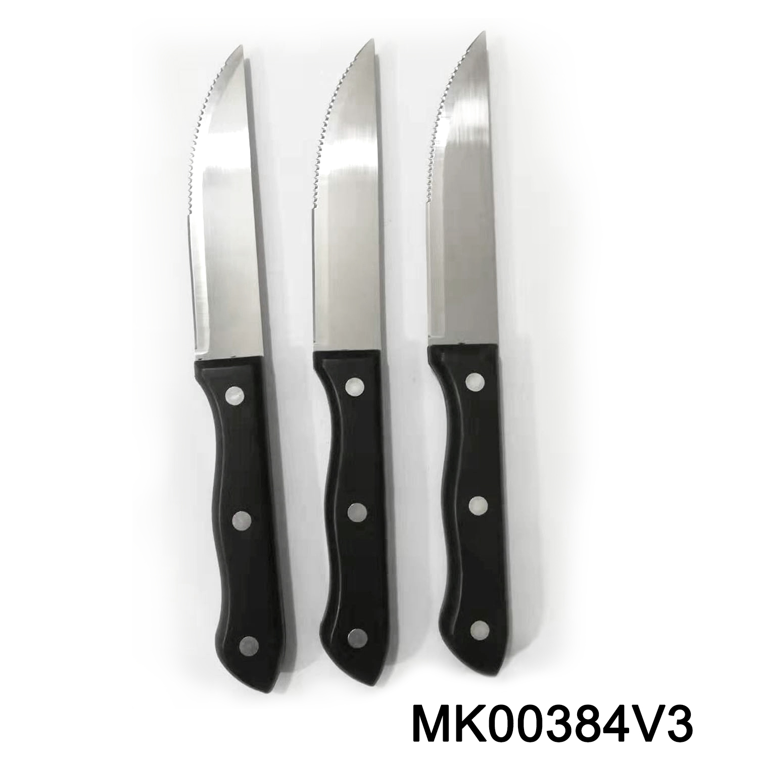4.5in SETS OF 3PCS STEAK KNIFE with PP Handle IN BROWN BOX