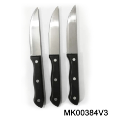 4.5in SETS OF 3PCS STEAK KNIFE with PP Handle IN BROWN BOX