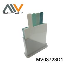 4Pc Plastic Cutting Board with Stand in Box
