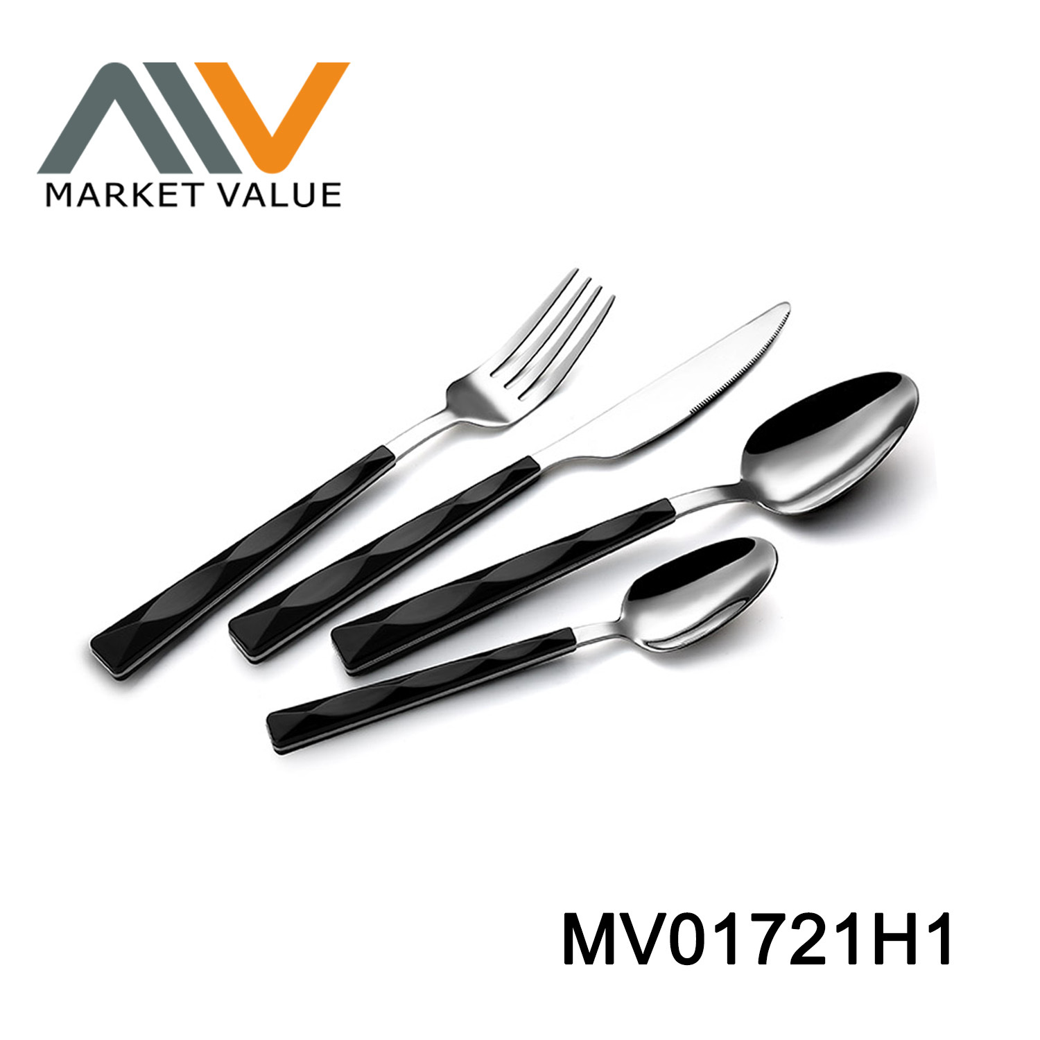 4Pcs Cutlery Set Mirror Finish Tie Card