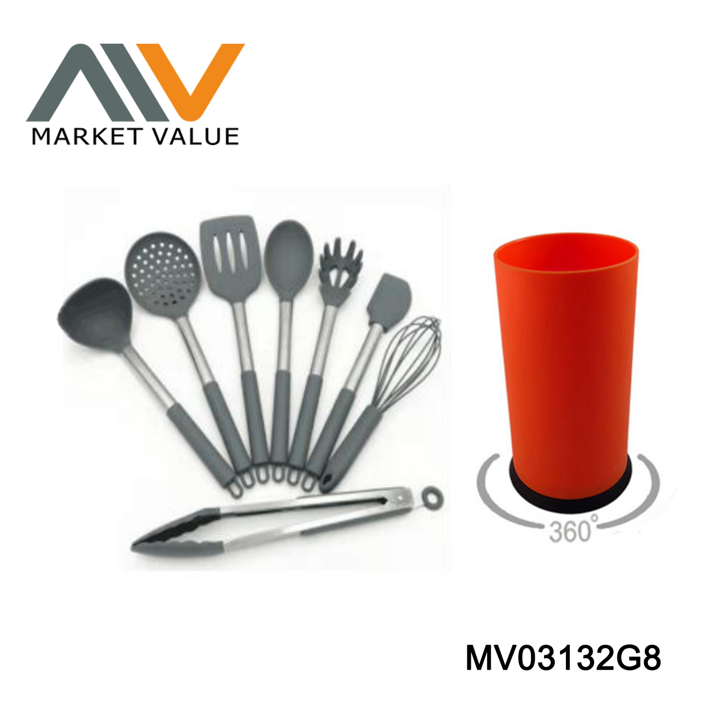 Set Of 8Pcs Silicone Kitchen Tools In Color Box
