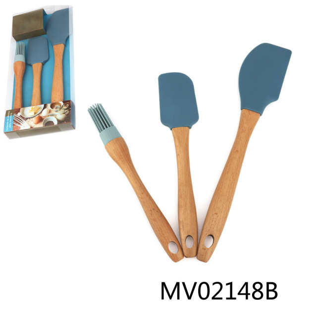 Sets of 3Pcs Baking Set (Spatula+Brush) Pvc Box
