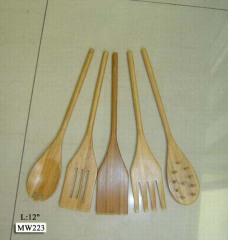 12in WOODEN KITCHEN TOOL in PVC BAG with HANG CARD