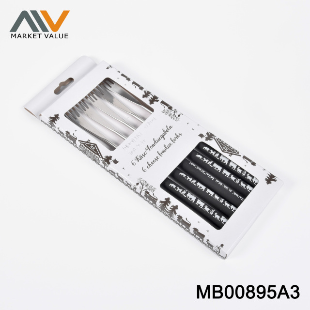 6PCS FONDUE FORKS with PP Hand in Window Box style 2