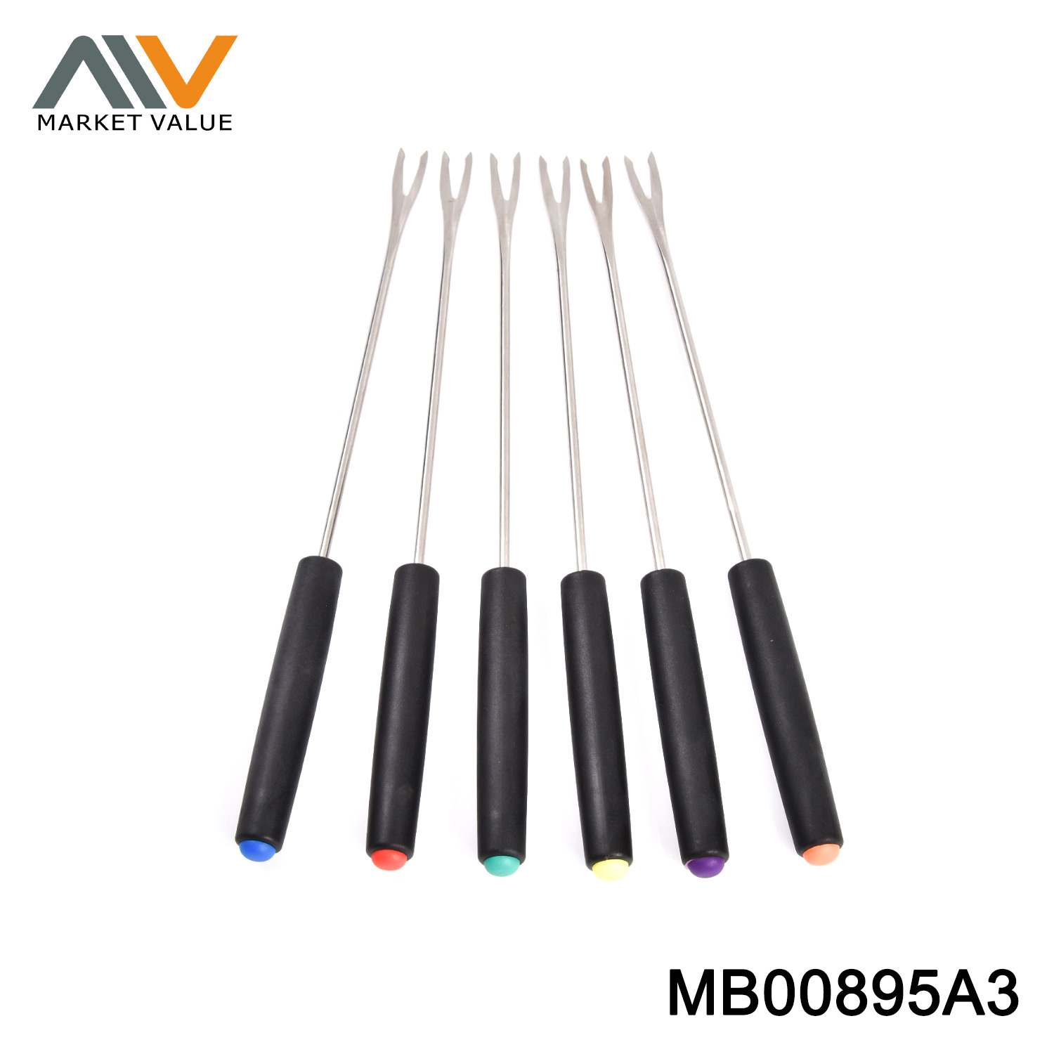 4PCS S.S. FONDUE FORK with POLY BAG
