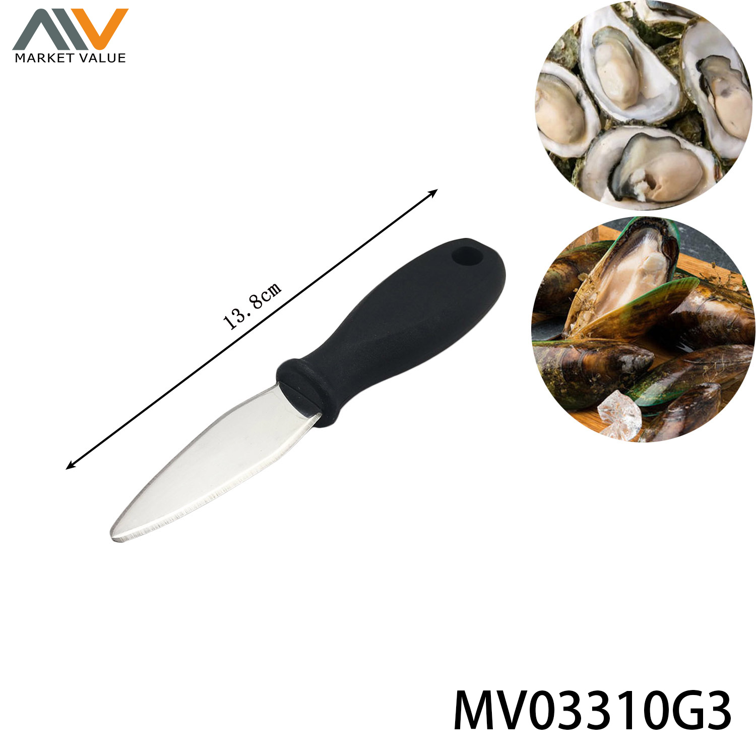 MUSSELS KNIFE with PLASTIC Handle
