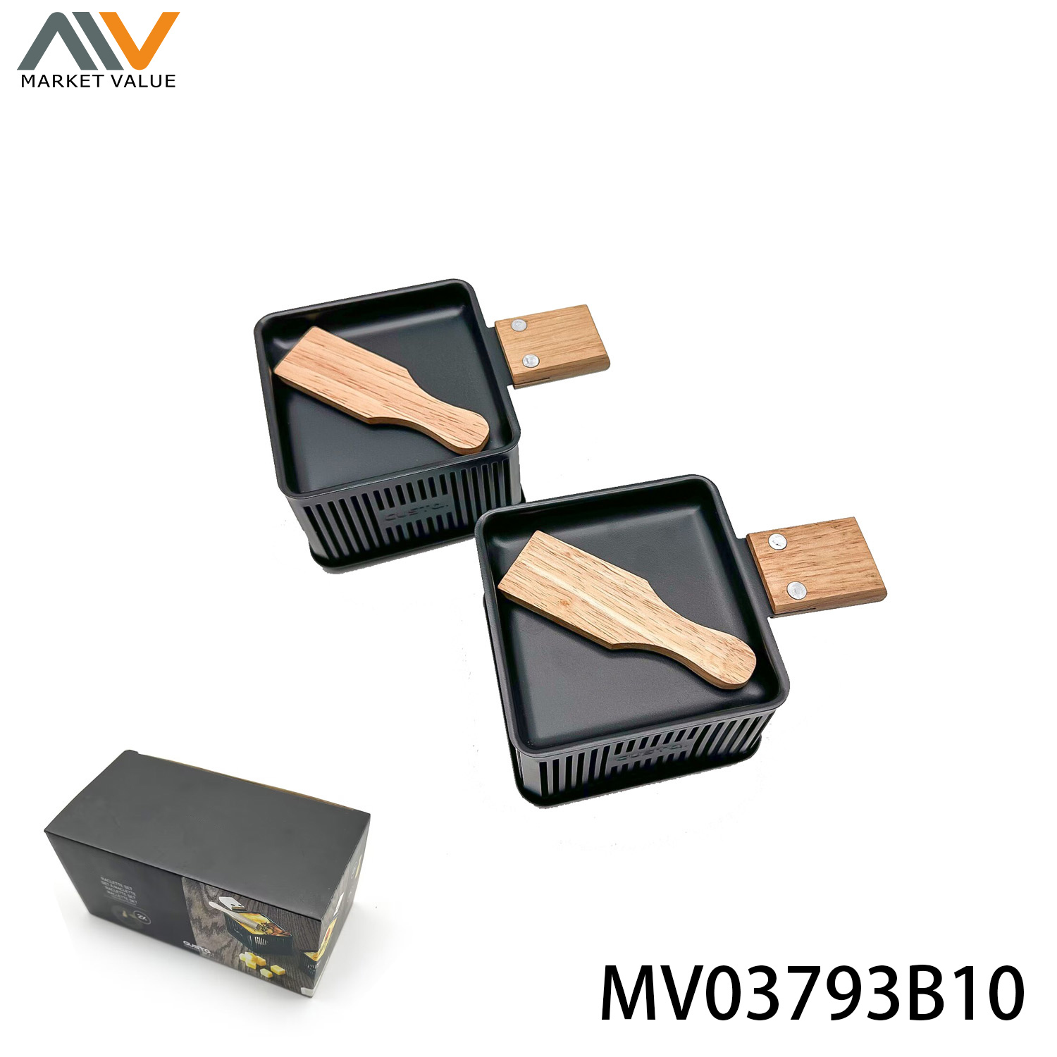 10Pcs RACLETTE SET WITH WOODEN SPATULA
