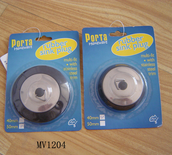 RUBBER BATH and SINK PLUG with SS