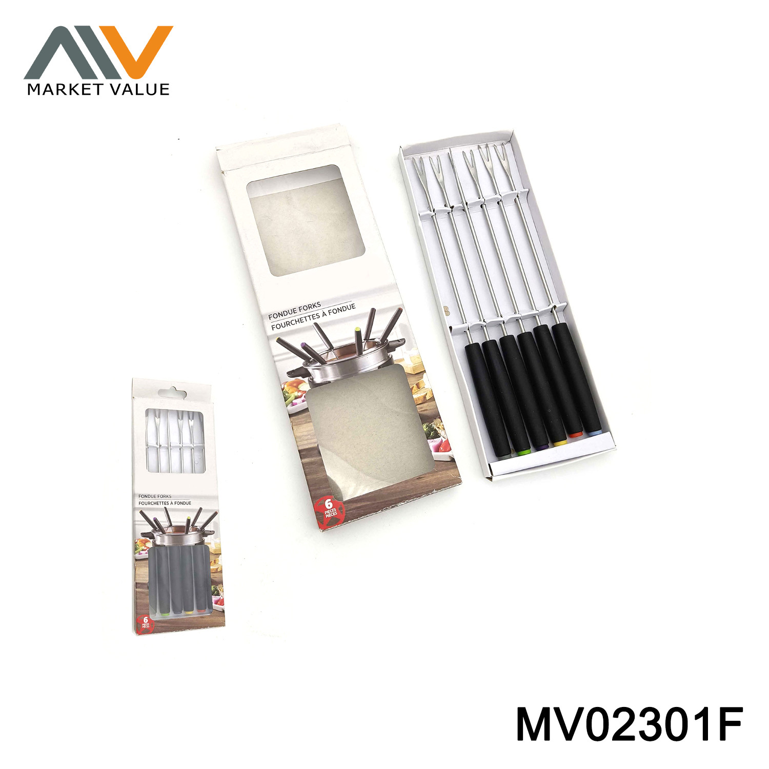 SET of 6PCS SS FONDUE FORK