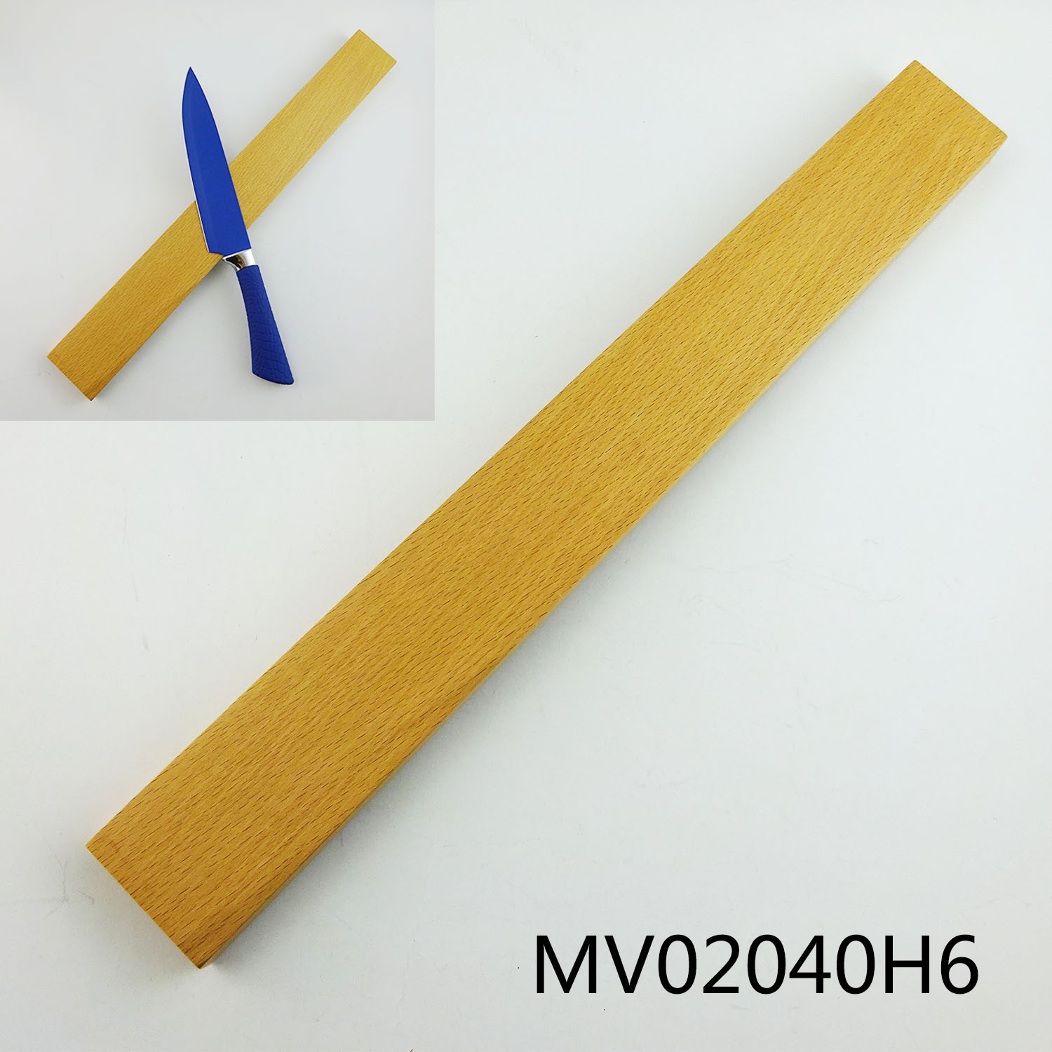 17.5in BEECH WOODEN KNIFE HOLDER