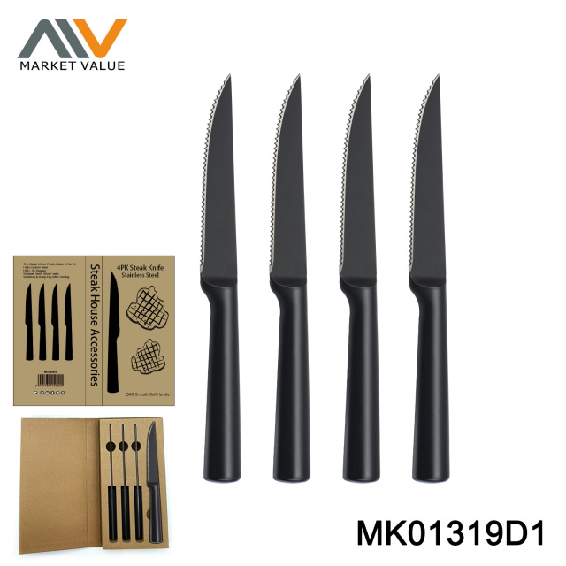 4PC 4.5" Steak Knife Hollow Handle with Non-Stick Coating