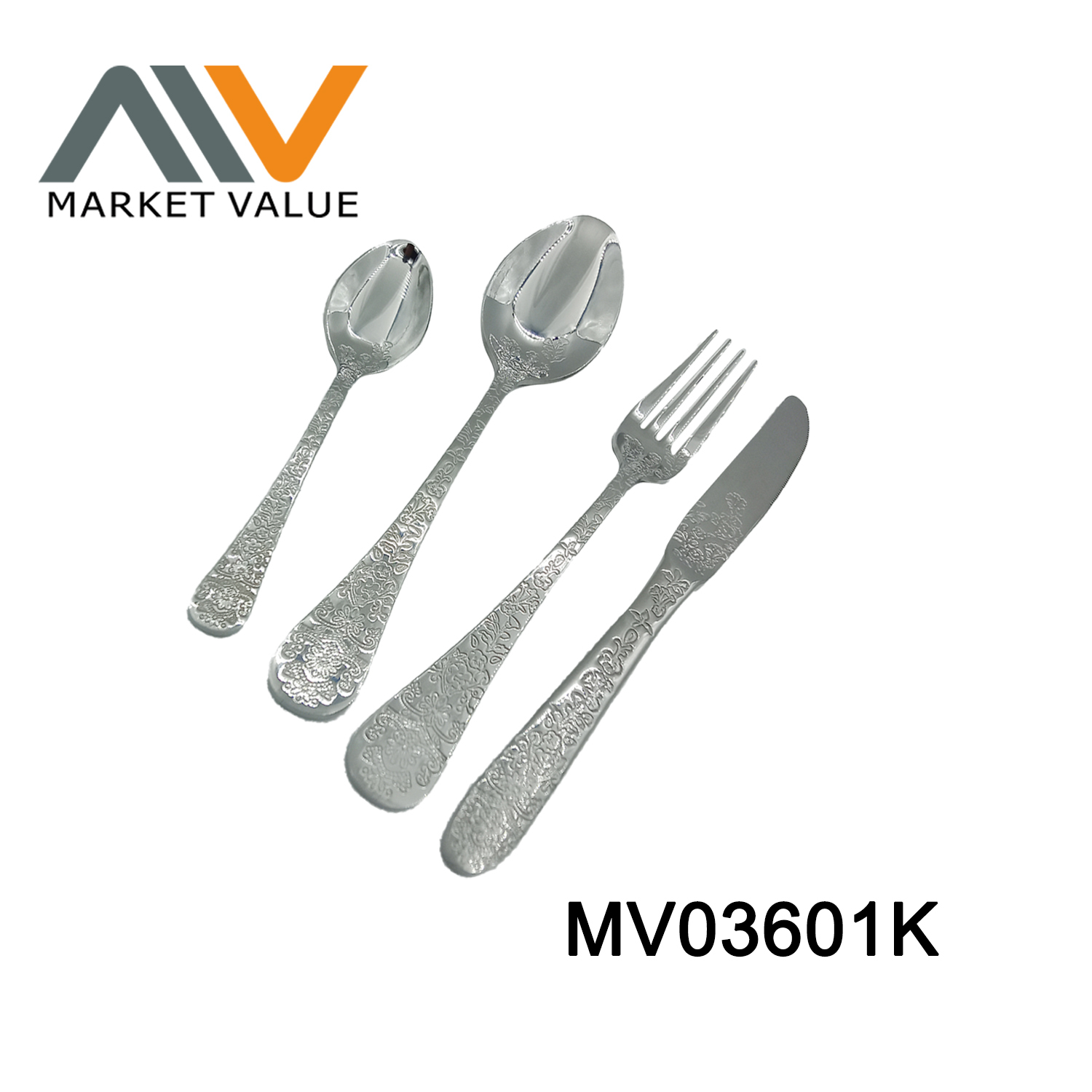 4PCS SS Tableware Set With Pattern Handle