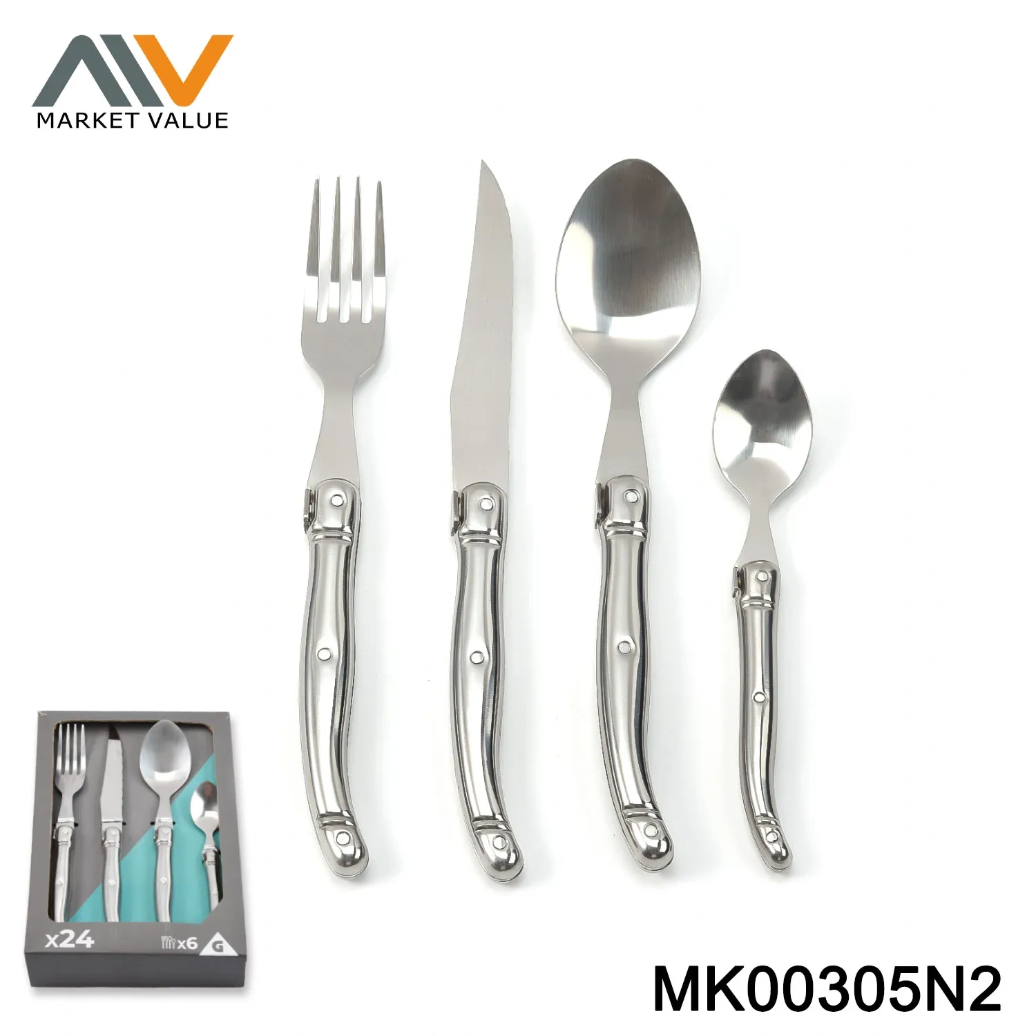 24PCS 4x6PCS SS FORK SPOON and KNIFE