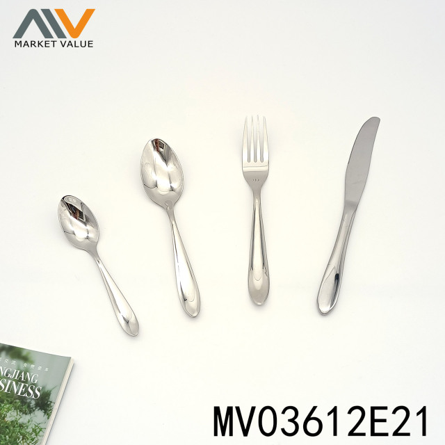 4PCS SS CUTLERY SET KNIFE SPOON FORK TEASPOON Style 3