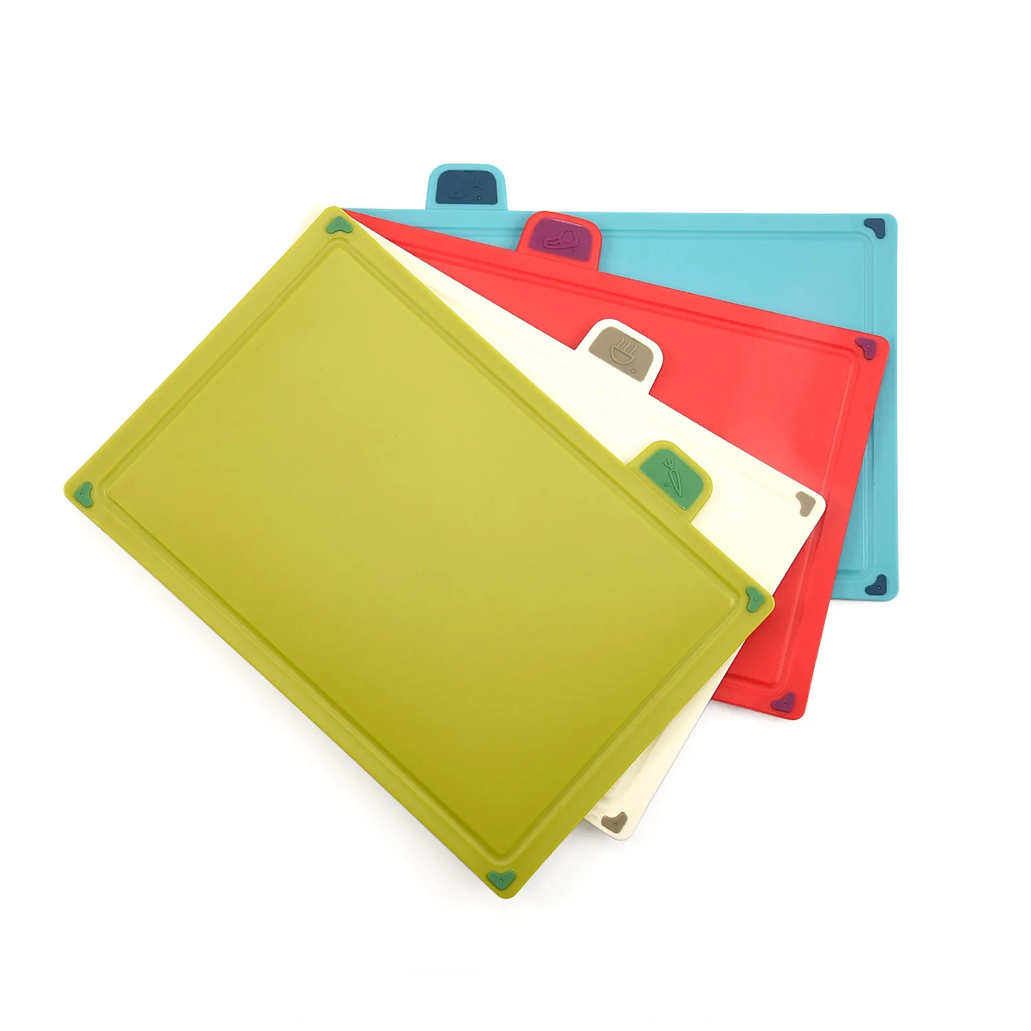 4PCS PLASTIC CUTTING BOARD with Stand