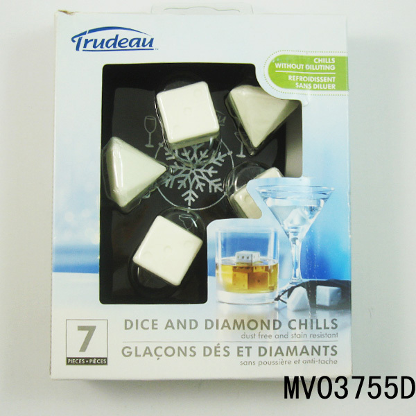 6PCS DICE and DIAMOND ICE CUBE in PVC BOX