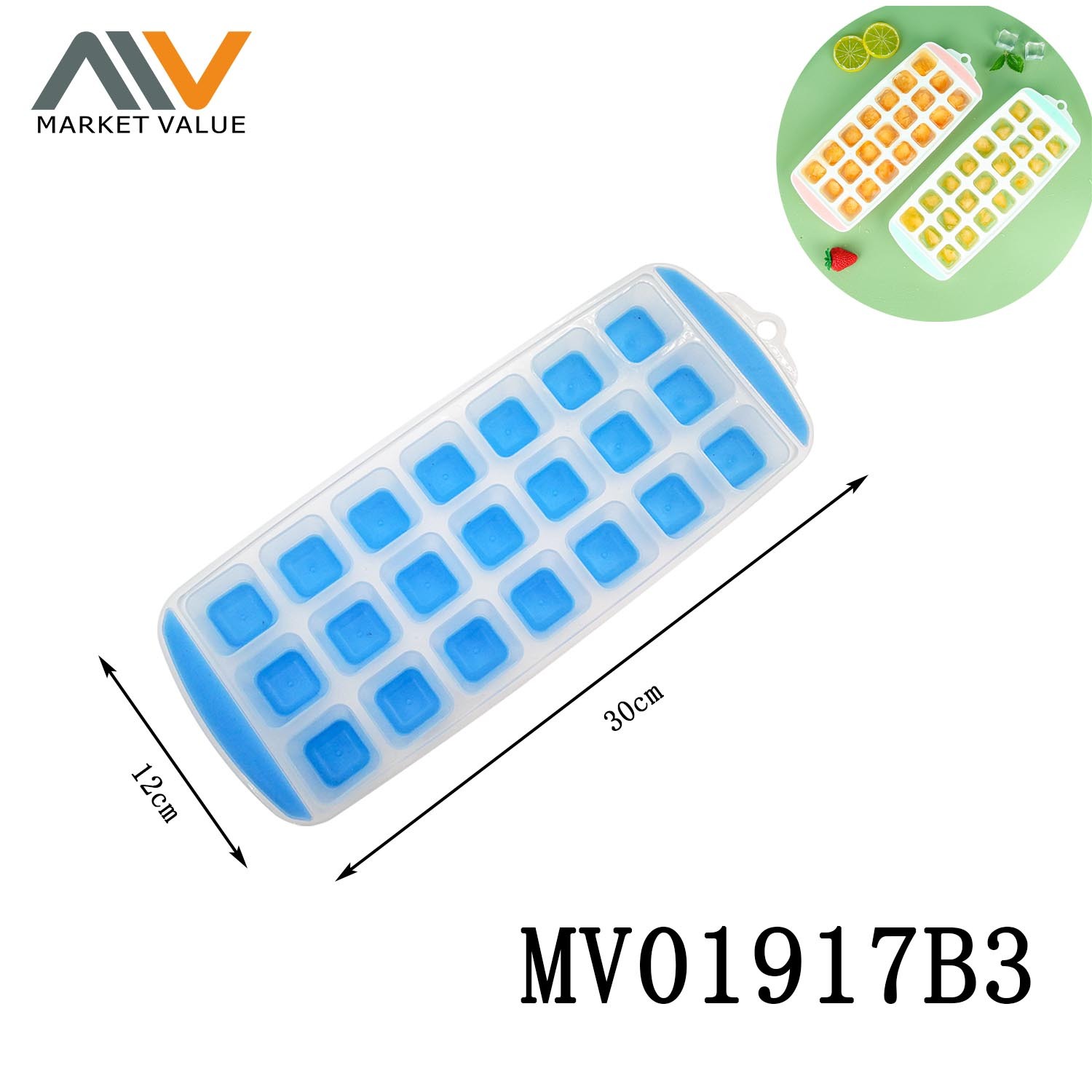 21 Ice Cube PP with TPR Plastic Ice Mould OPP Bag