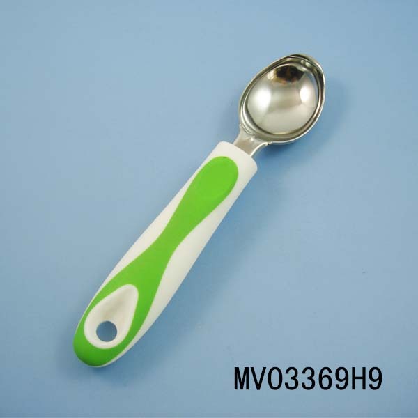 RUBBER and PLASTIC Handle STAINLESS STEEL ICECREAM SPOON TC