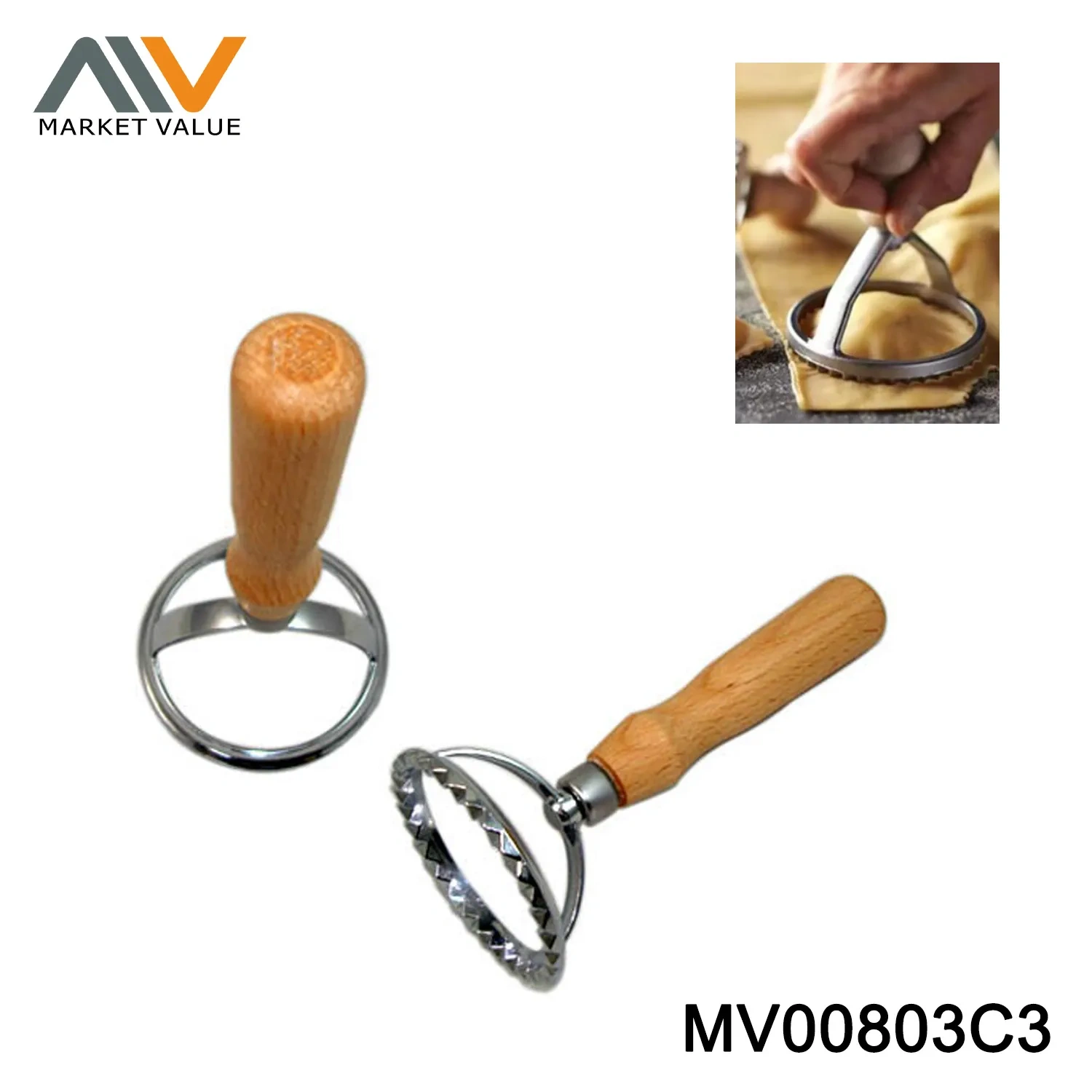 Ravioli Stamp DUMPLING MOULD WOODEN Handle