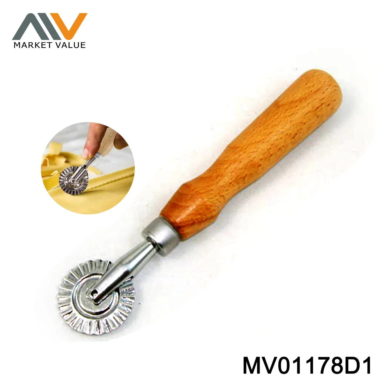 PIZZA CUTTER ZINC and ALLOY WOODEN Handle style 3