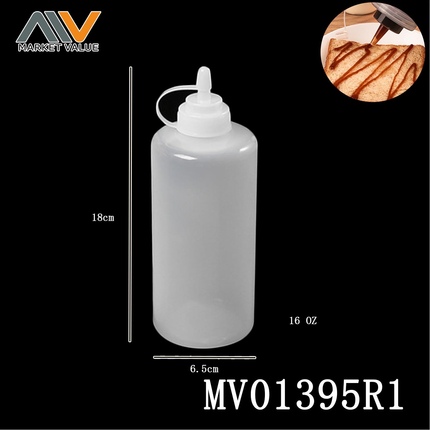 16 oz.Plastic Crowded Jam Bottle with scale
