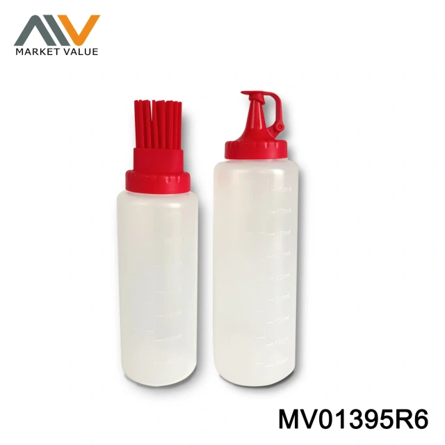 12/16 oz. Silicone oil bottle with scale brush