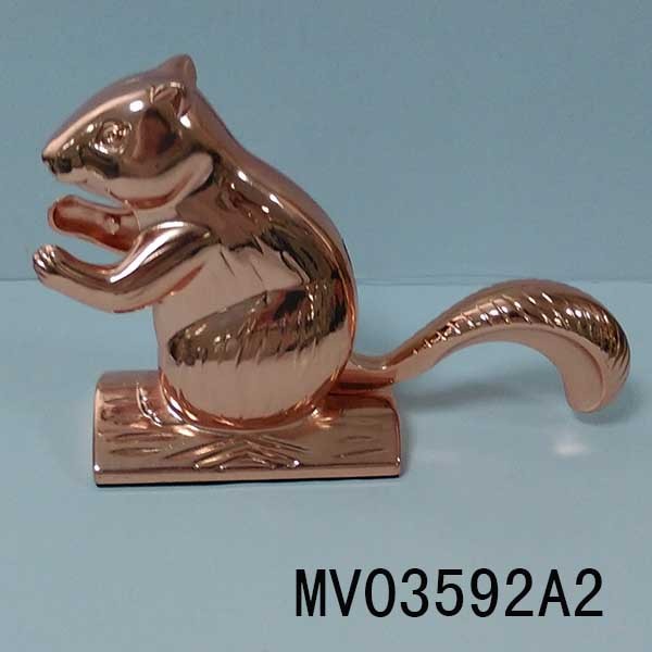 SQUIRREL ALUMINUM ROSE GOLD PLATING NUT CRACKER