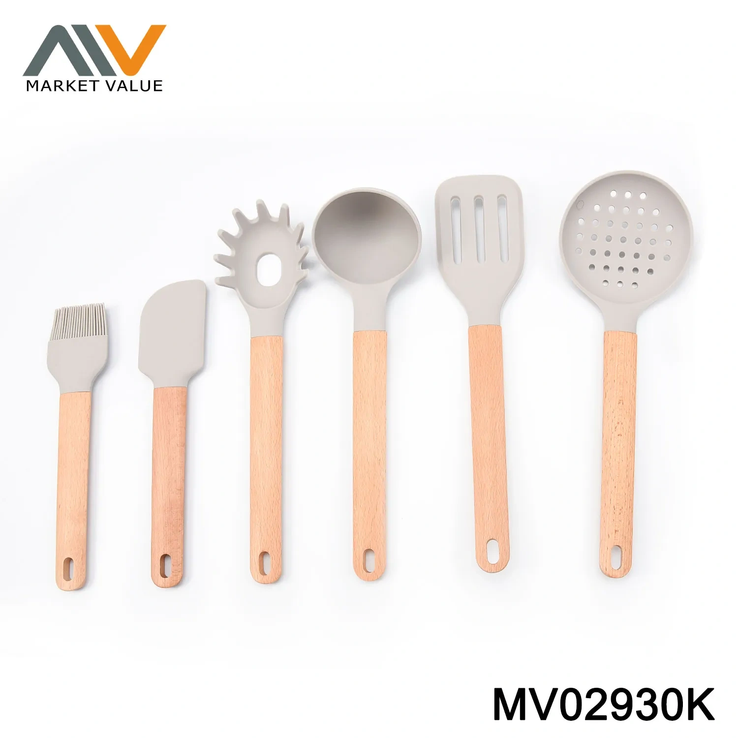 6PCS Brown Silicone Cookware Set
