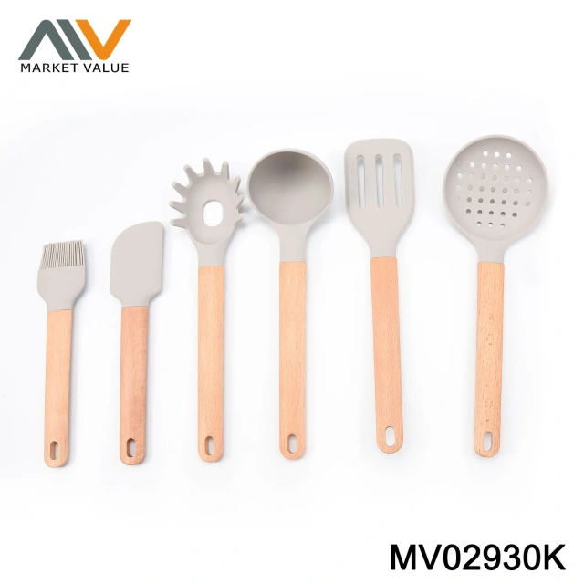 6PCS Brown Silicone Cookware Set