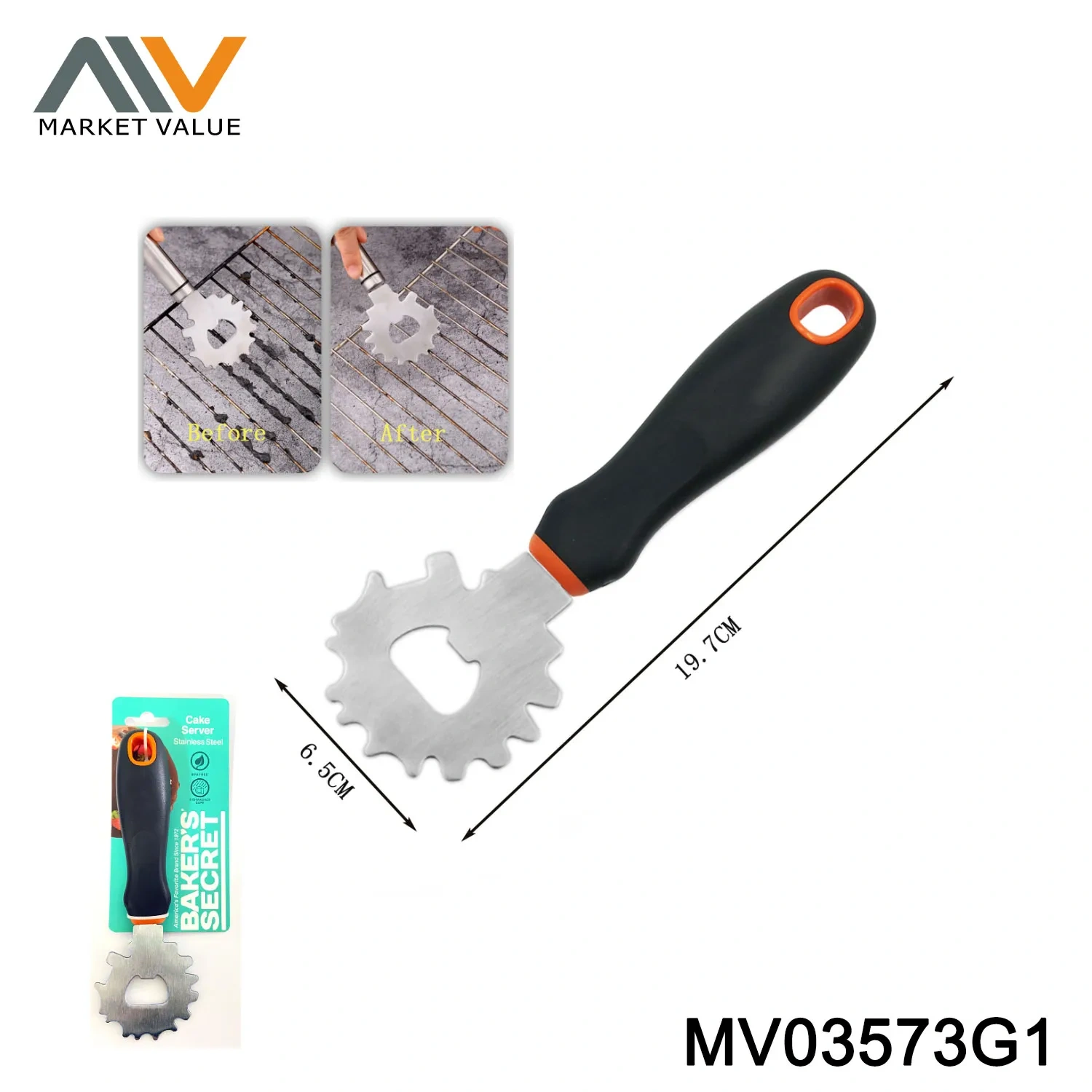 SS Grill Cleaner with Handle TC