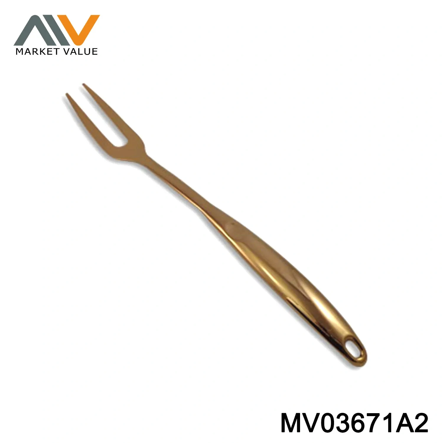 FINGER PRINT Handle ROSE GOLD-PLATING SS MEAT FORK TC