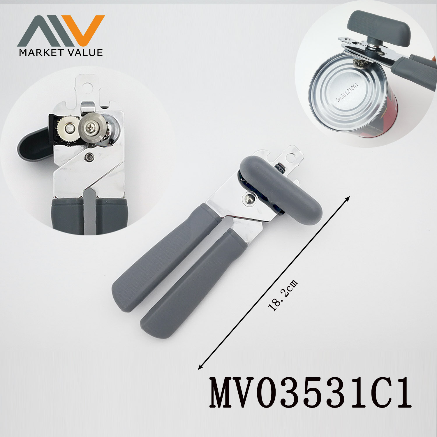 SS Can Opener Plastic Handle TC style 2
