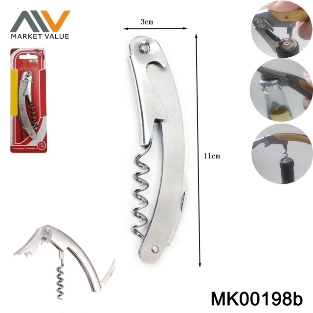 Versatile Stainless Steel Wine Bottle Opener TC