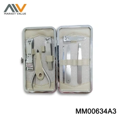 7Pcs SS Manicure Set In Leather Case
