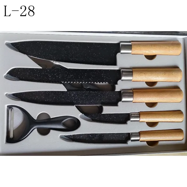 7Piece kitchen knife set in color box style 18