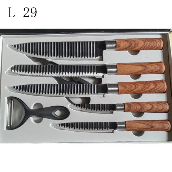 7Piece kitchen knife set in color box style 19