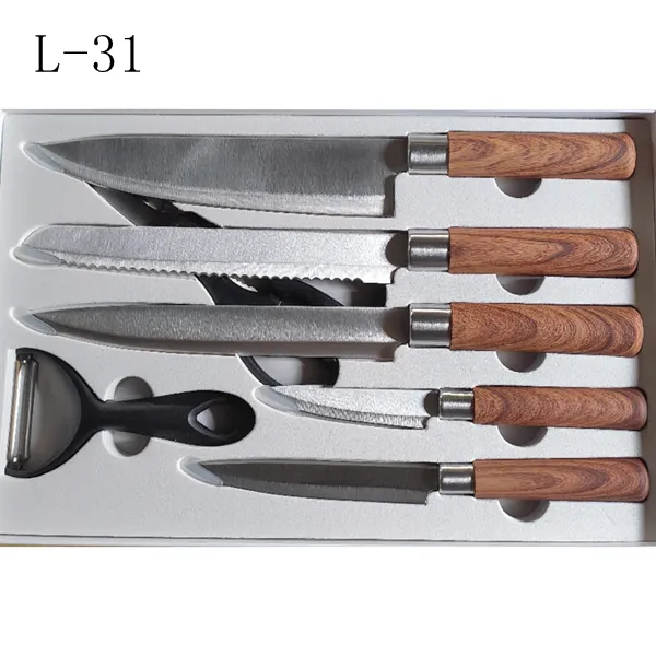 7Piece kitchen knife set in color box style 21