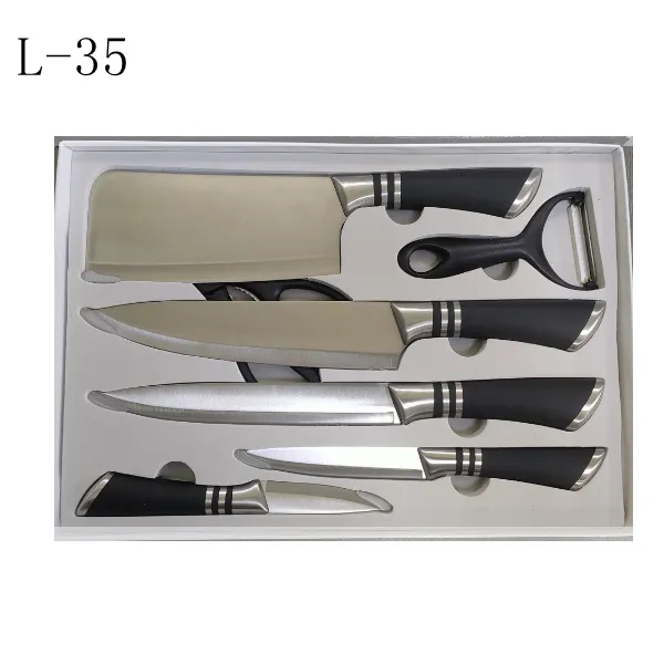 7Piece kitchen knife set in color box style 25