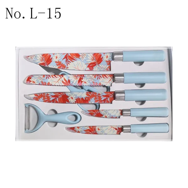 7Piece kitchen knife set in color box style 3
