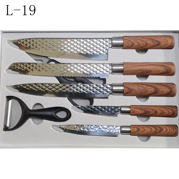 7Piece kitchen knife set in color box style 9